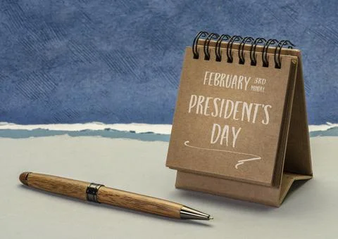 February 3rd Monday, Presidents Day calendar Stock Photos