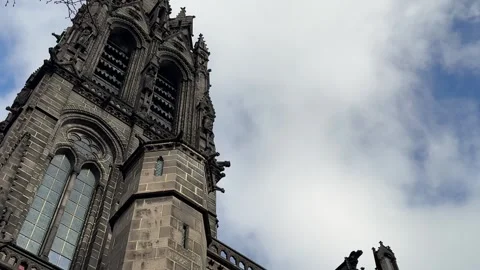 February 4, 2025 - Clermont-Ferrand, France - Cathedral exterior during daylight Stock Footage 338147146