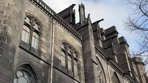 February 4, 2025 - Clermont-Ferrand, France - Cathedral exterior during daylight Stock Footage 338147156