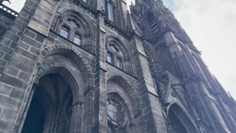 February 4, 2025 - Clermont-Ferrand, France - Cathedral exterior during daylight Stock Footage 338147183
