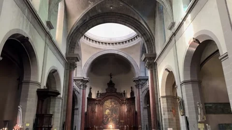 February 4, 2025 - Clermont-Ferrand, France - Cathedral interior view Stock Footage 338147254