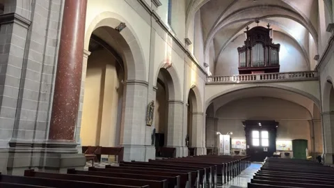February 4, 2025 - Clermont-Ferrand, France - Cathedral interior view Stock Footage 338147274