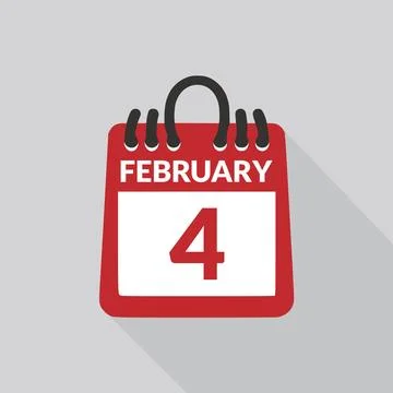 February 4 Calendar icon vector illustration. Stock Illustration