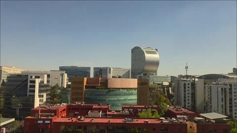 February 7, 2026, Santa Fe cityscape aboard El Insurgente train, Mexico City Vídeos de archivo 335491976