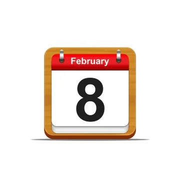 February 8. Stock Illustration
