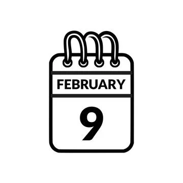 February 9 Calendar icon vector illustration. Stock Illustration