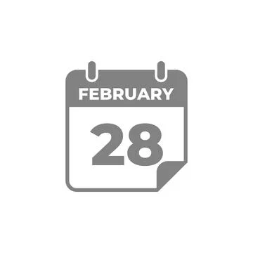 February Calendar Icon Vector Template Illustrazione stock