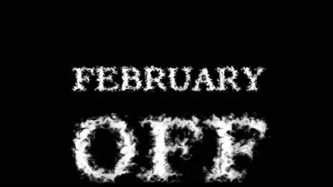 February Off cloud text effect black isolated background Stock Footage 139636812