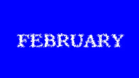 February cloud text effect blue isolated background Stock Footage 138721756