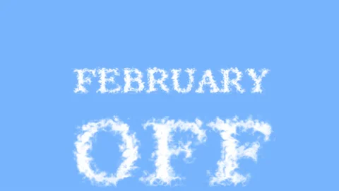 February Off cloud text effect sky isolated background Stock-Footage 139636815