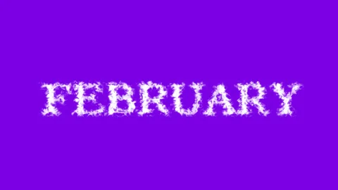 February cloud text effect violet isolated background Stock Footage 138721757