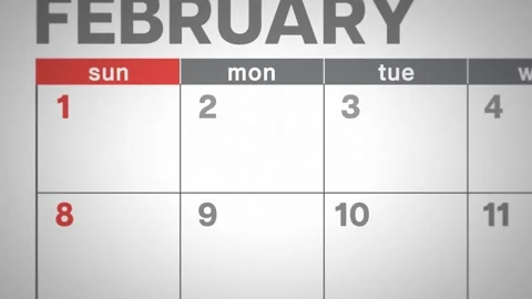February Groundhog Day calendar highlight hand drawn red circle mark style Stock Footage 327555026