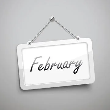 February hanging sign Stock Illustration