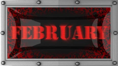February on led Stock Footage 8711850