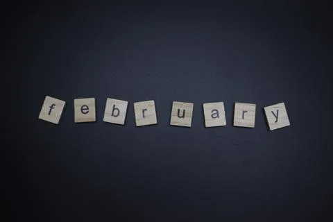 February Letters Stock Photos