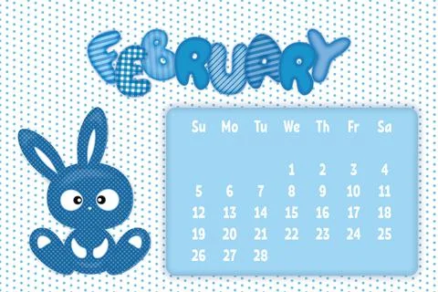 February month of 2023 year Stock Illustration