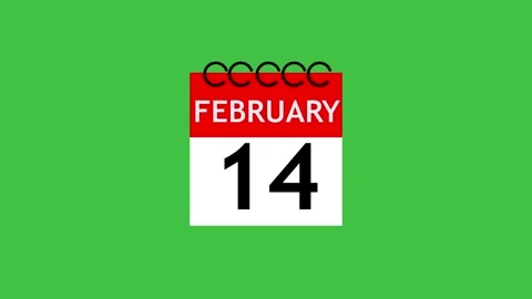 February month calender. calender simple icon animation date change time mo.. Stock Footage 307976882