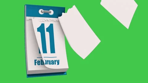 February month from date of 1 to 28 with green screen. Stock Footage 229847104