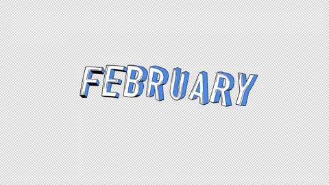 February Month Typography Stock Footage 340600355