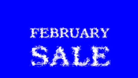 February Sale cloud text effect blue isolated background Stock-Footage 139605670