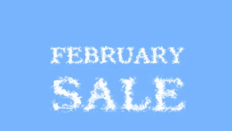 February Sale cloud text effect sky isolated background Stock Footage 139605673