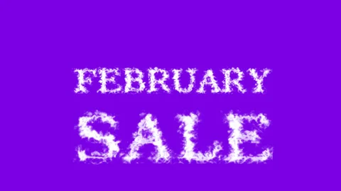 February Sale cloud text effect violet isolated background Stock Footage 139605680
