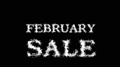 February Sale cloud text effect black isolated background Stock-Footage 139605697