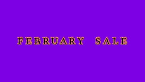 February Sale fire text effect violet background Stock Footage 136066293