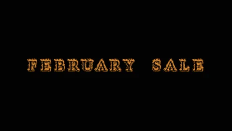 February Sale fire text effect black background Stock Footage 136066294
