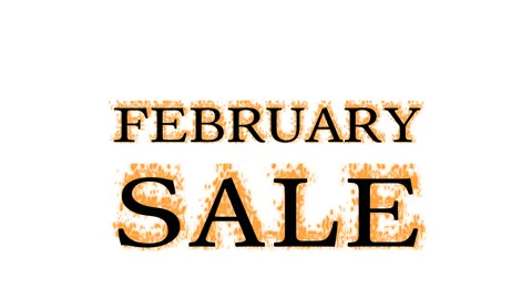 February Sale fire text effect white isolated background Stock-Footage 137992630