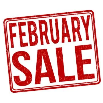 February sale stamp Stock Illustration