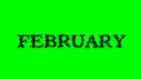 February smoke text effect green isolated background Stock Footage 138722500