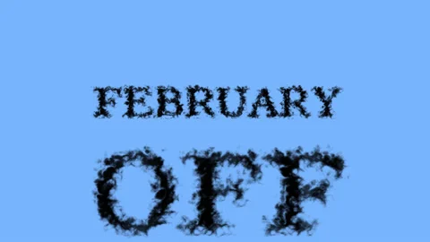 February Off smoke text effect sky isolated background Stock Footage 139619623