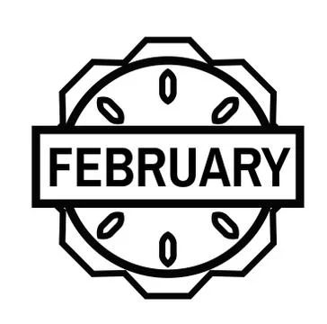 FEBRUARY stamp on white Stock Illustration