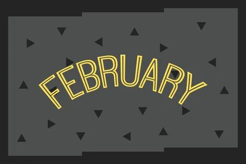 February text on dark background design Illustrazione stock