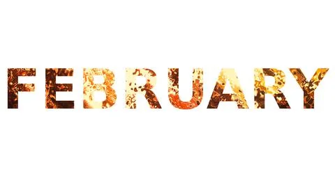 FEBRUARY text image - Typography stock design word image Stock Illustration