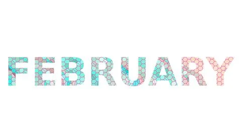 FEBRUARY Word text design image stock Stock Illustration