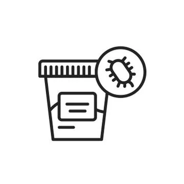 Fecal analysis black line icon. Laboratory diagnostics. Stock Illustration