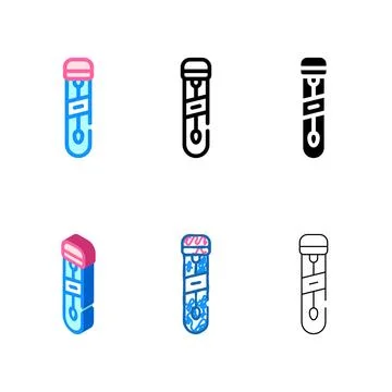 Feces container color icon vector sign variants Stock Illustration
