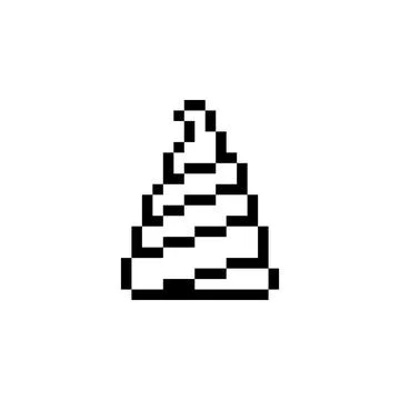 Feces Line Art Pixel Stock Illustration