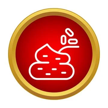 Feces pile with bacteria icon representing gut health Stock Illustration