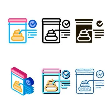 Feces in styles vitro test icon vector outline イラスト素材