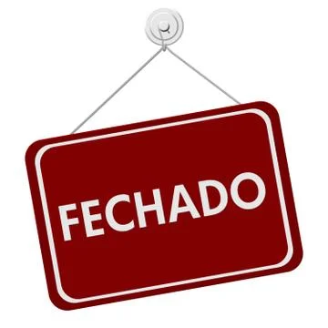 Fechado closed sign Stock Illustration