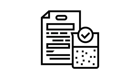 Fecund soil certification line icon animation Stock Footage 164832471