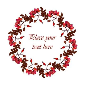 Fed eglantine frame Stock Illustration