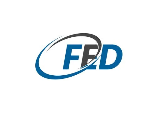 FED letter creative modern elegant swoosh logo design Stock Illustration
