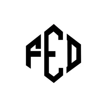 FED letter logo design with polygon shape. FED polygon and cube shape logo .. Stock Illustration