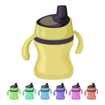 Fedding sippy cup cartoon vector graphic Stock Illustration