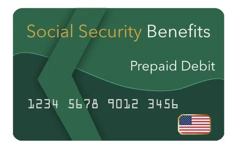 Federal  benefits for Social Security, SSI, VA  and more can be paid using a Stock Illustration