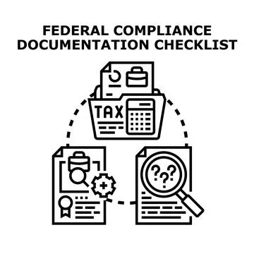 Federal compliance documentation checklist concept vector Illustrazione stock